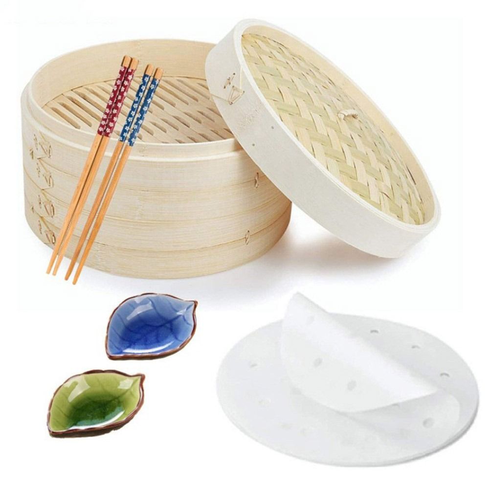 Bao Steamer Bamboo - Vaporera de Bambu Chinesa com Tampa