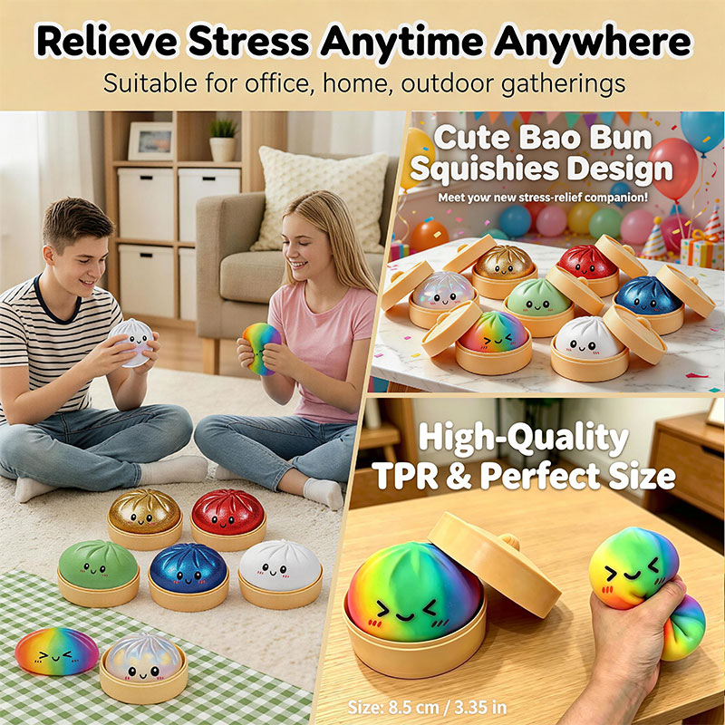Bao Steamer Bamboo - Brinquedo Squishy Bao Bun com Vaporizador