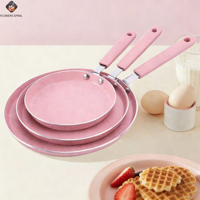 Egg Waffle Pan - 1 frigideira antiaderente rosa para fritar