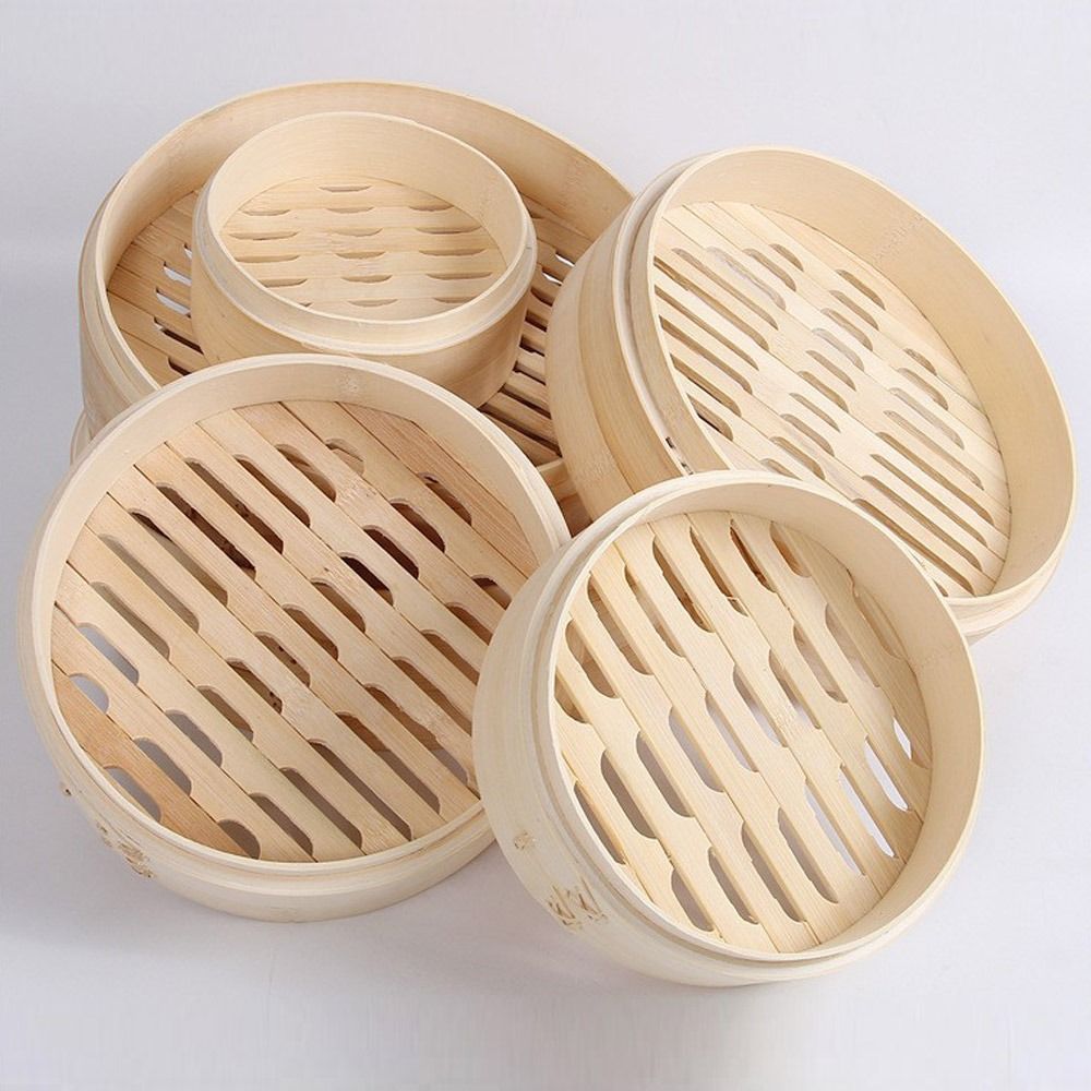 Bao Steamer Bamboo - Cesta de vapor chinesa cesta de