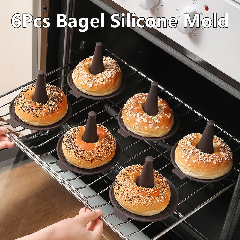 Donut Mold Silicone - 6 pçs ferramentas bagel conjunto de