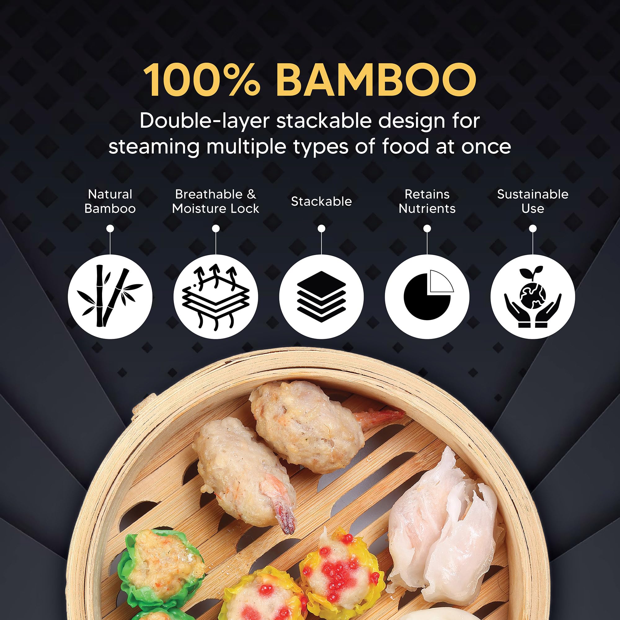 Vaporizador de alimentos de ba - Bao Steamer Bamboo avaliação e preço