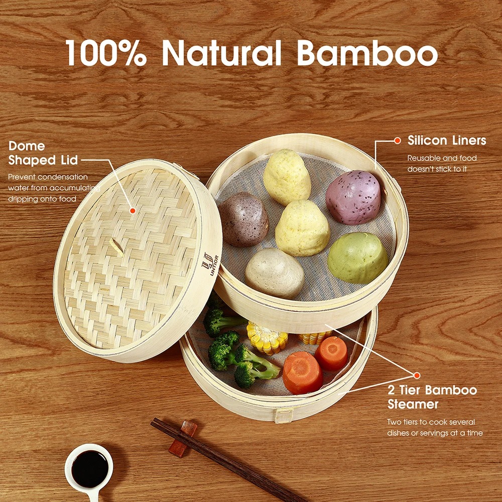 Cesta De Vapor De Bambu Com Ta - Bao Steamer Bamboo avaliação e preço