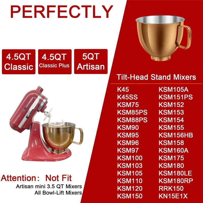 Tigela de mistura de aço inoxi - Kitchenaid Mixer Artisan 5Qt avaliação e preço