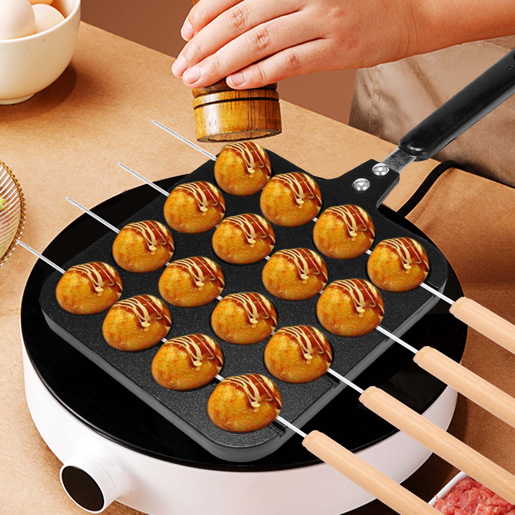 F-T 16 buracos de alumínio tak - Takoyaki Grill Plate avaliação e preço