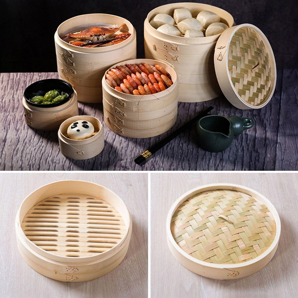 Cesta de vapor chinesa cesta d - Bao Steamer Bamboo avaliação e preço